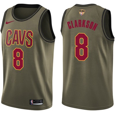 Nike Cleveland Cavaliers #8 Jordan Clarkson Green Salute to Service The Finals Patch Youth NBA Swingman Jersey